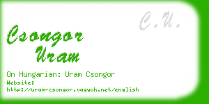 csongor uram business card